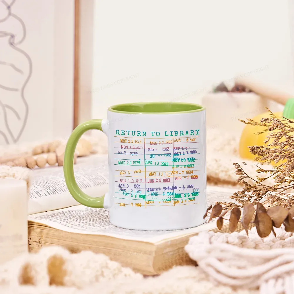 Pagewing Vintage Library Rainbow Mug