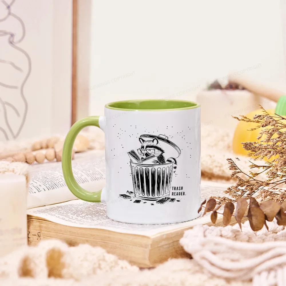 Pagewings Trash Reader Raccoon - Book Quote Mug