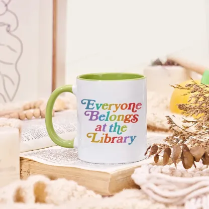 Pagewings Everyone belongs at the library Mug