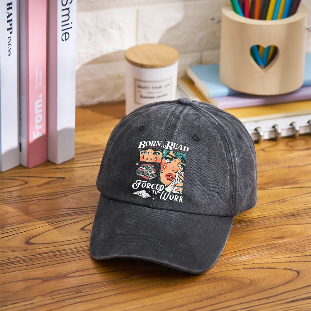 Pagewings Born To Read Bookish Washed Cap