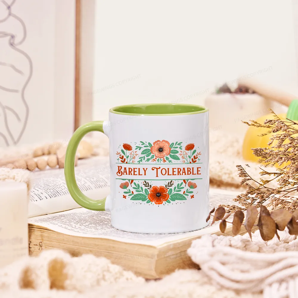 Pagewings Barely Tolerable Book Lover Bookish Mug