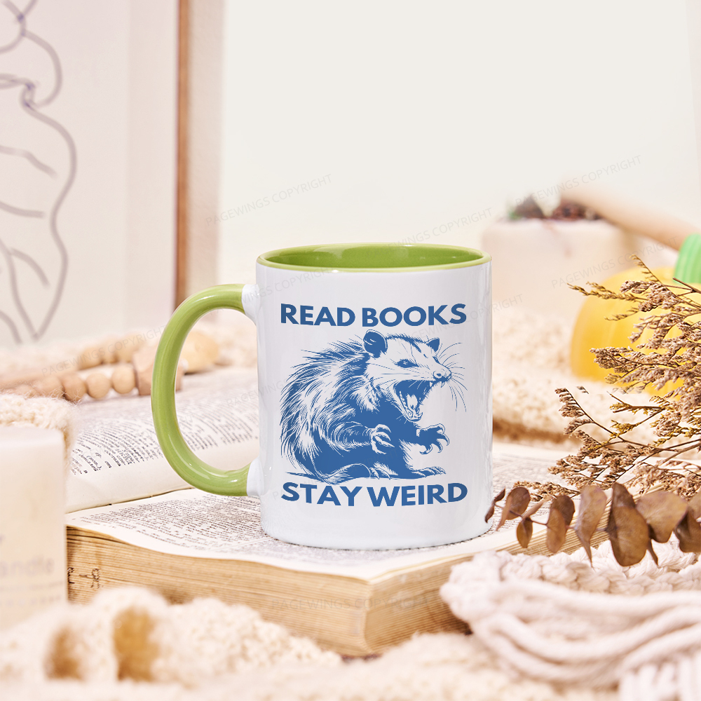 Pagewings Read Books Stay Weird Mug