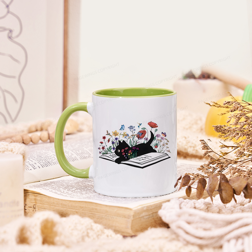 Pagewings Cute Book Cat Mug