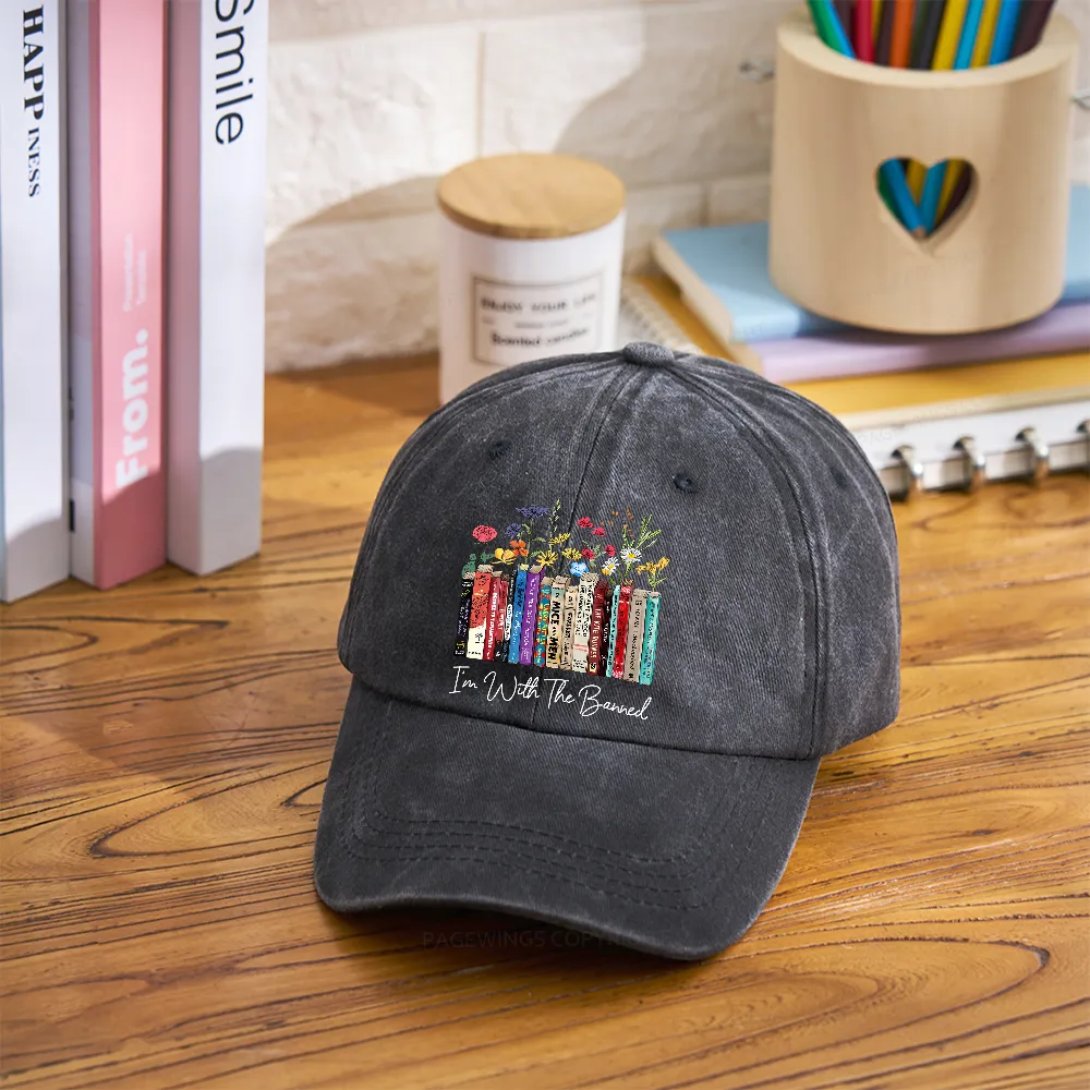 Pagewings I'm With The Banned Flowers Washed Cap