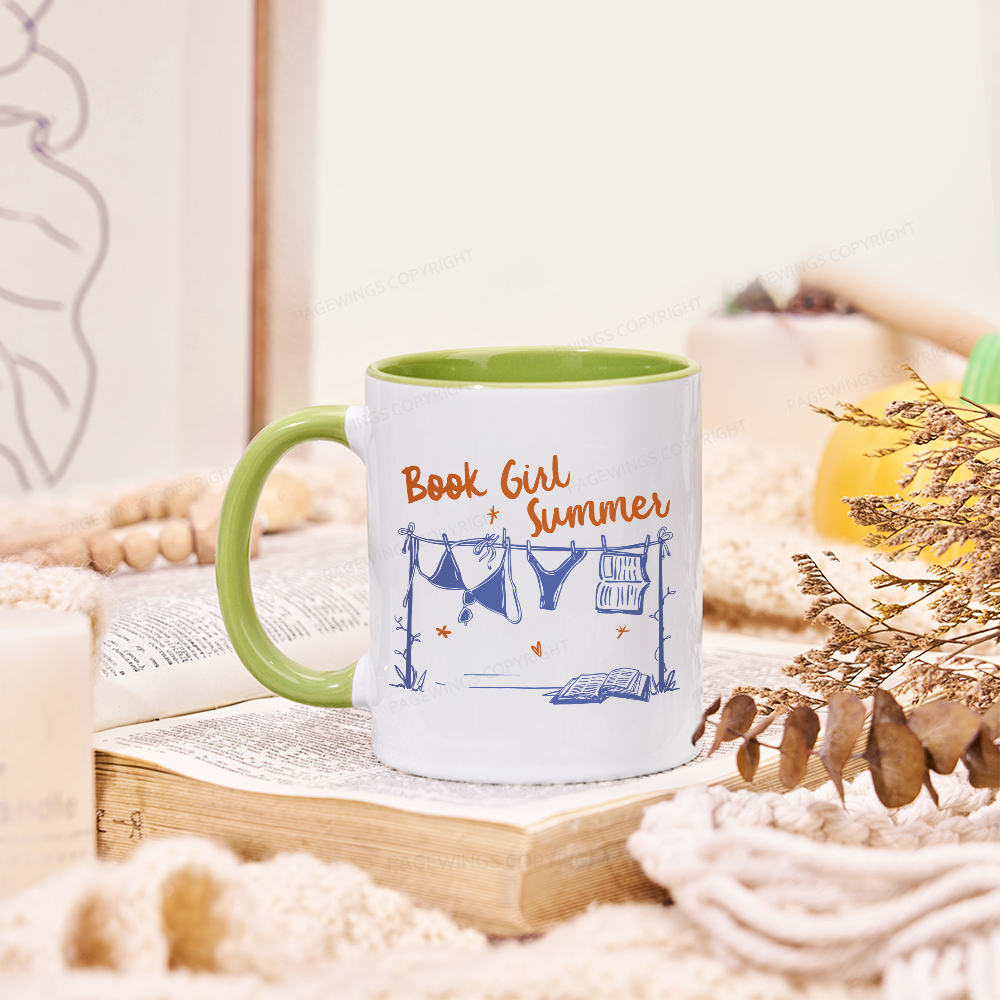 Pagewings Book Girl Summer Bookish Mug