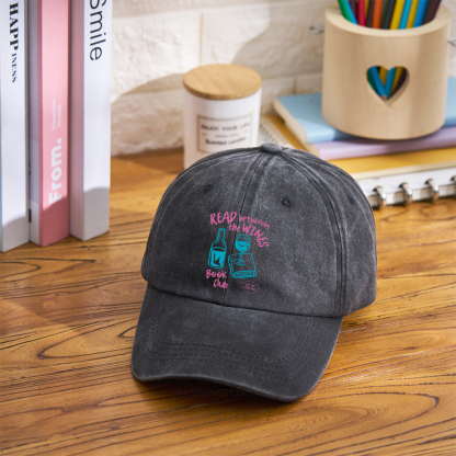 Pagewings Wine Lover Book Club Washed Cap