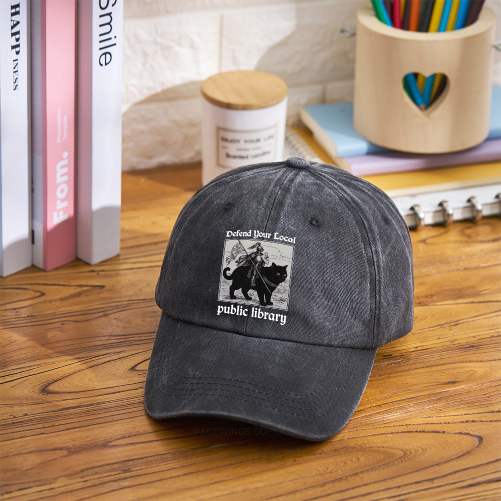 Pagewings Defend Your Local public library Washed Cap