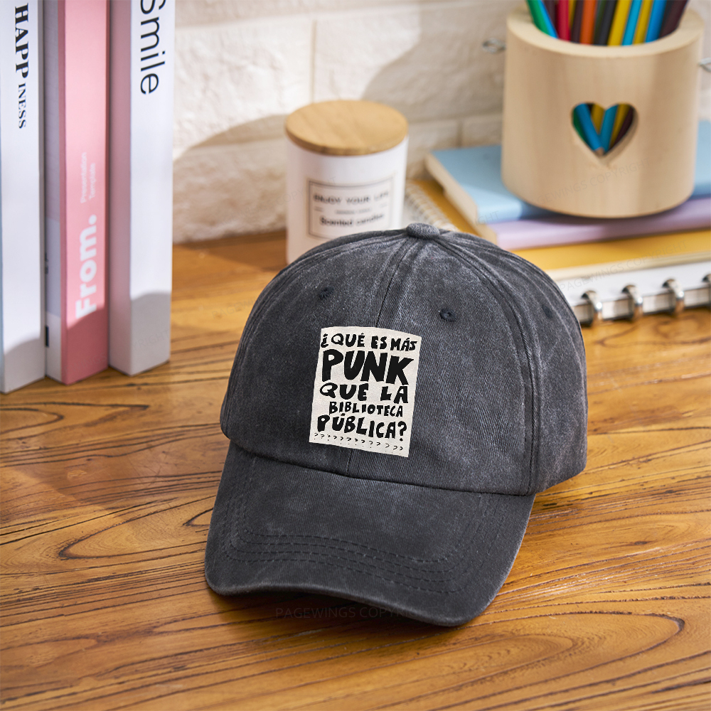 Pagewings What's More Punk Than The Public Library Washed Cap