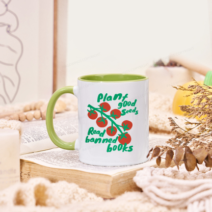 Pagewings Plant Good Seeds Read Banned Books Mug