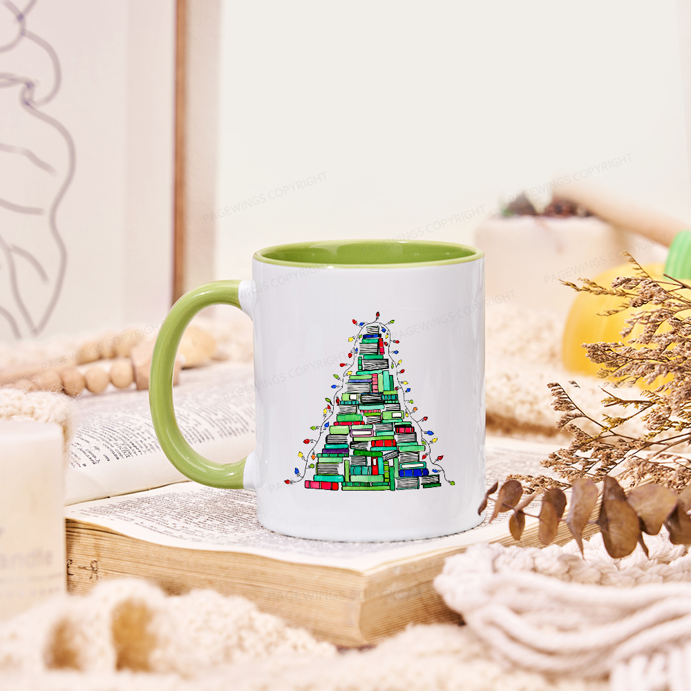 Pagewings Christmas Book Tree Mug