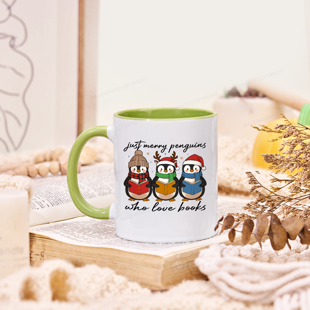 Pagewings Just Merry Penguins Who Love Books Mug