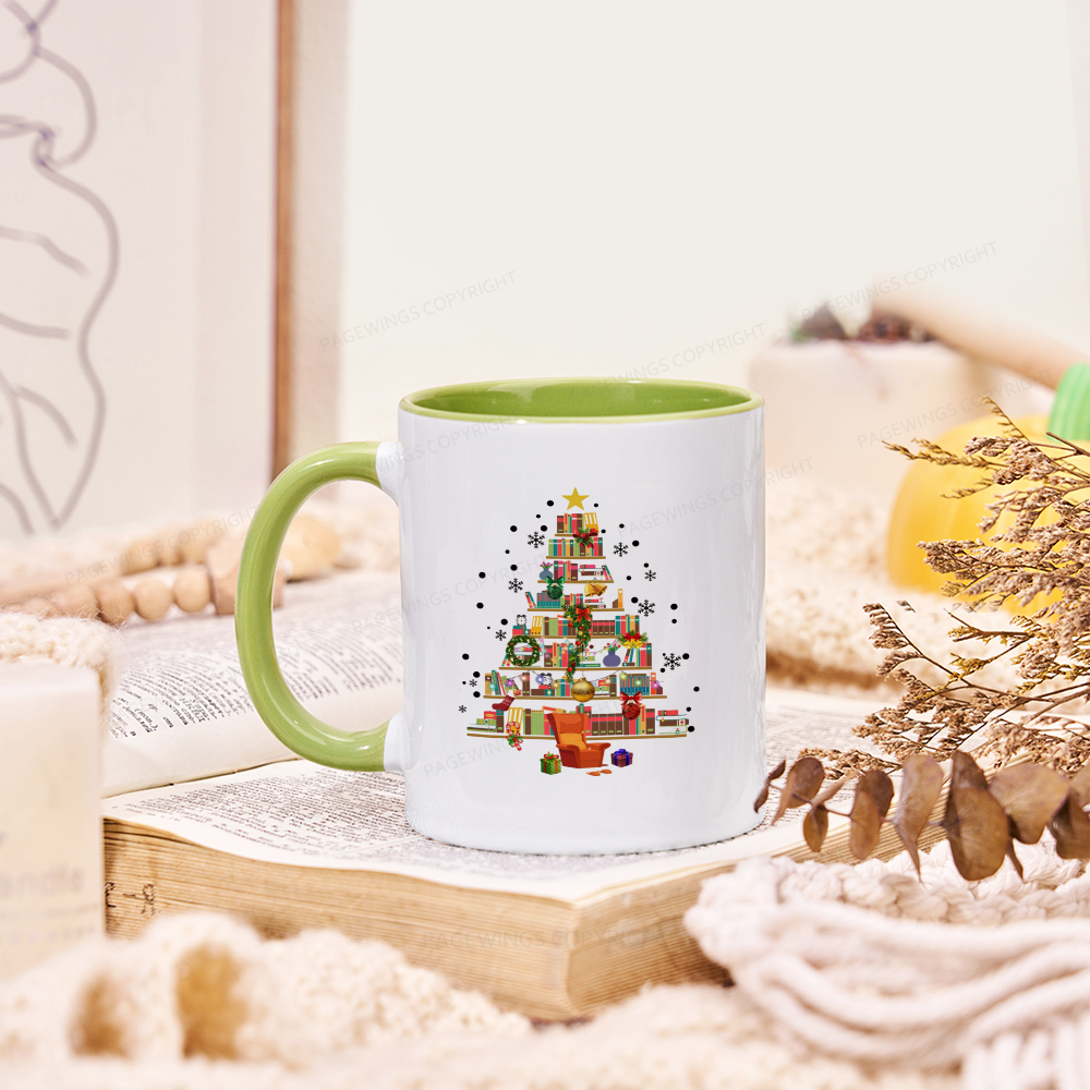 Pagewings Christmas Tree Made Of Books Mug
