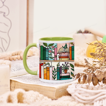 Pagewings Floral Bookshelf Mug