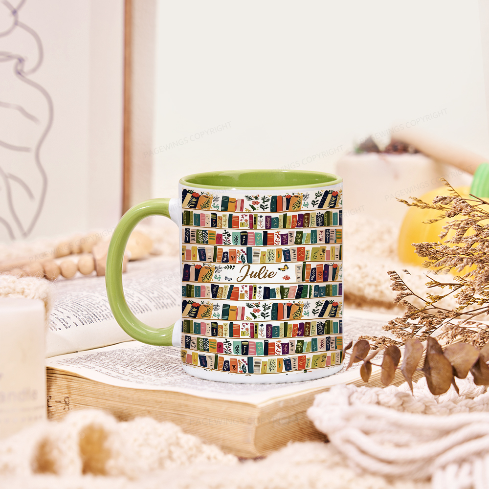 Pagewings Vintage Bookshelf Library Mug