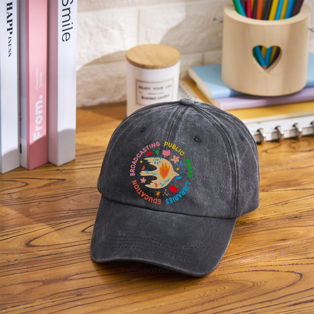 Pagewings Public Parks Libraries Education Broadcasting Washed Cap