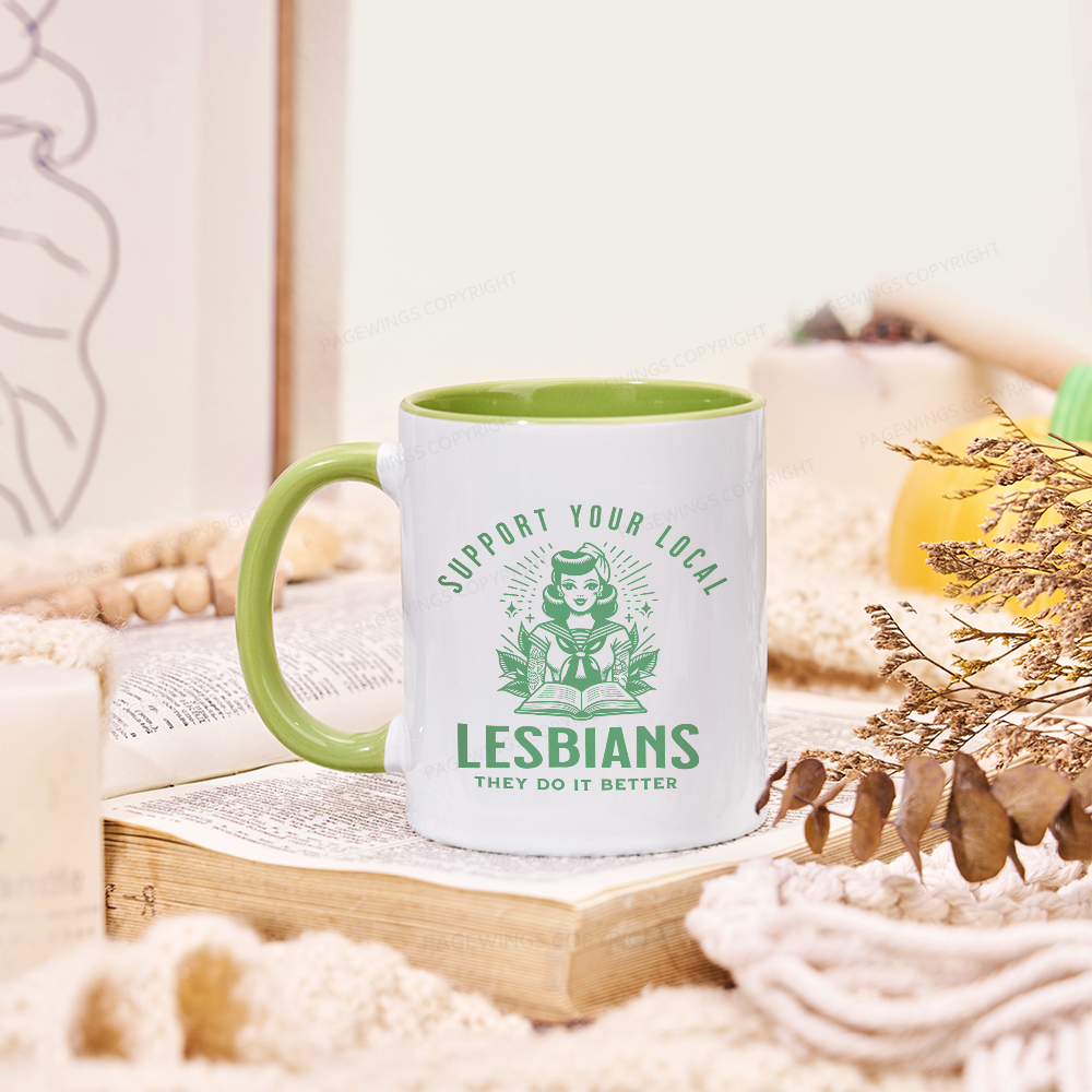 Pagewings Support Your Local Lesbians Mug