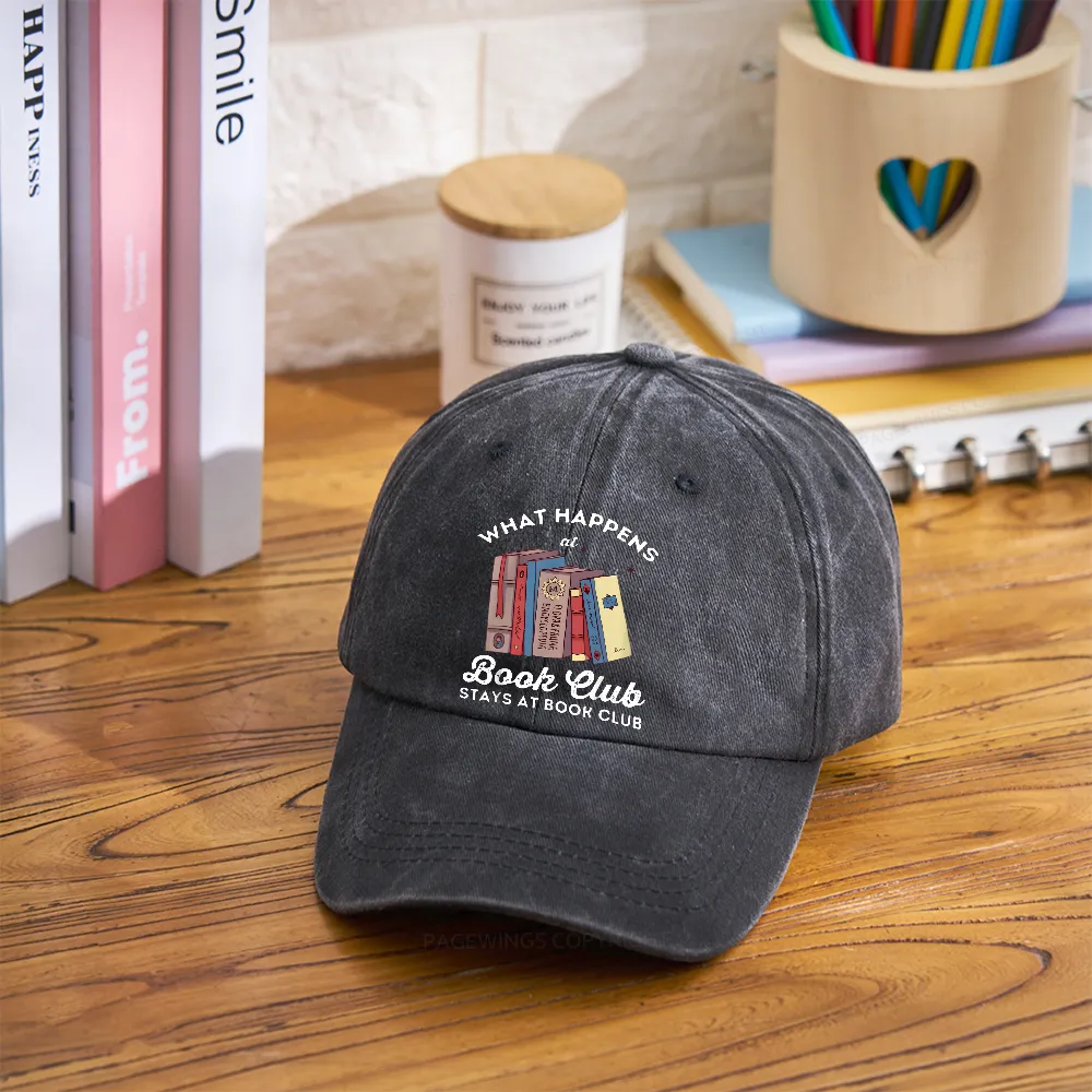 Pagewings Stays At Book Club Book Washed Cap
