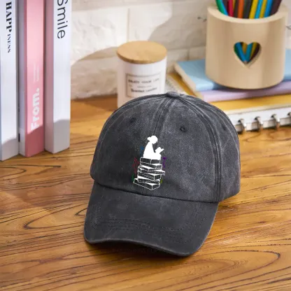 Pagewings Girl Reading Washed Cap