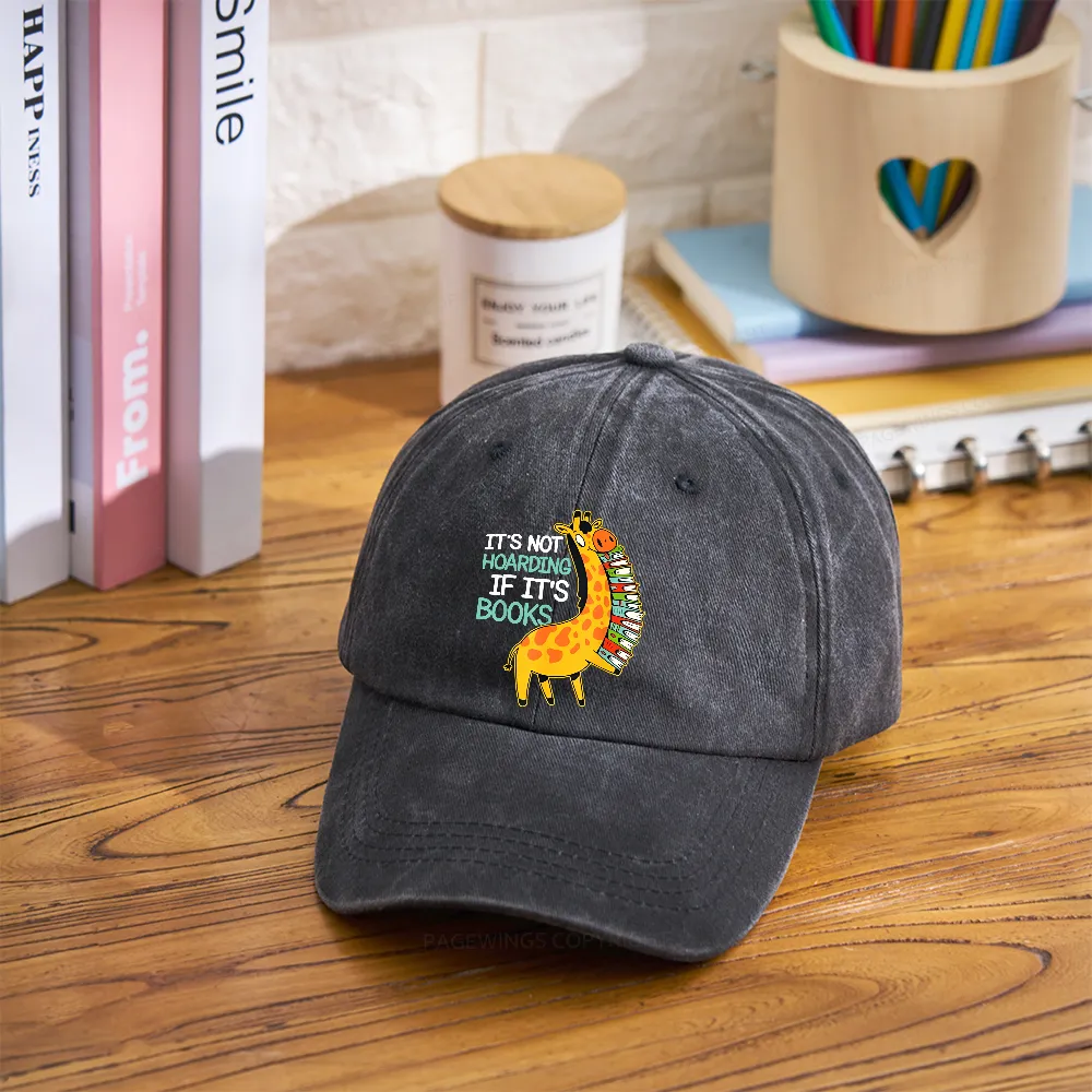 Pagewings It's Not Hoarding If It's Books Washed Cap