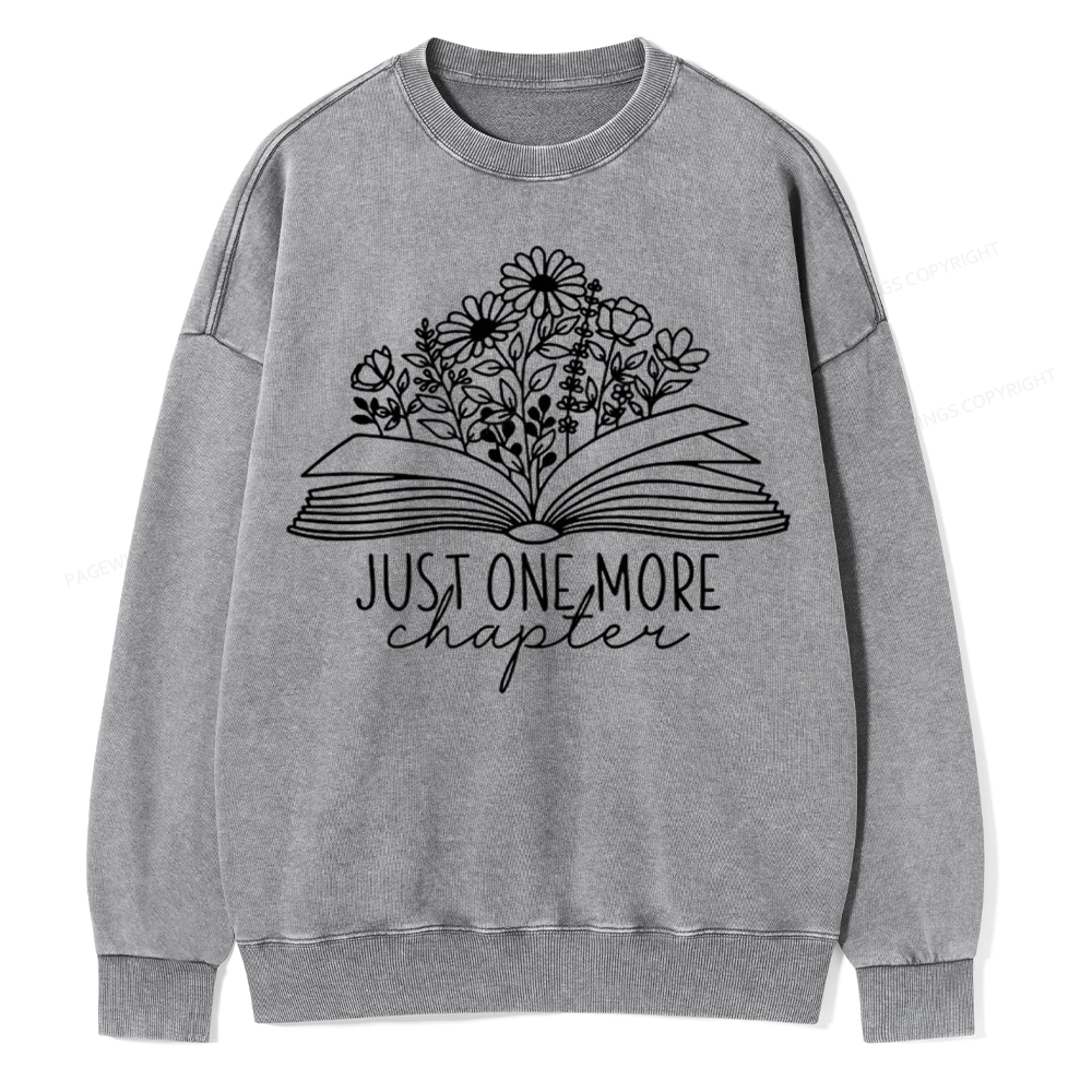 Pagewings Just One More Chapter Unisex Washed Sweatshirt