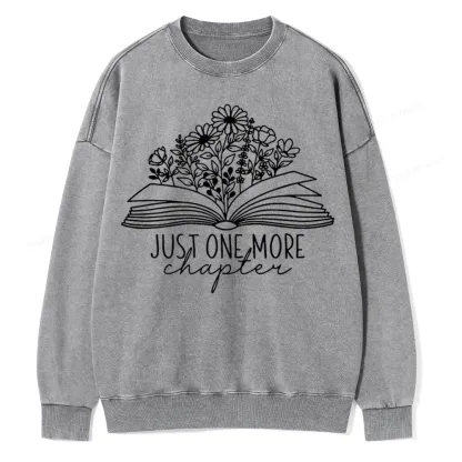 Pagewings Just One More Chapter Unisex Washed Sweatshirt
