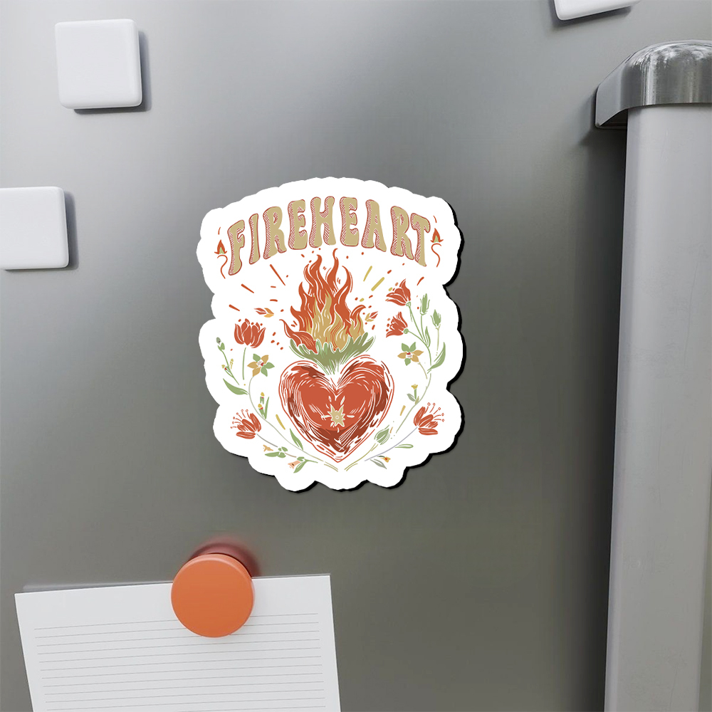 Pagewings Vintage Fire-heart Fridge Magnet