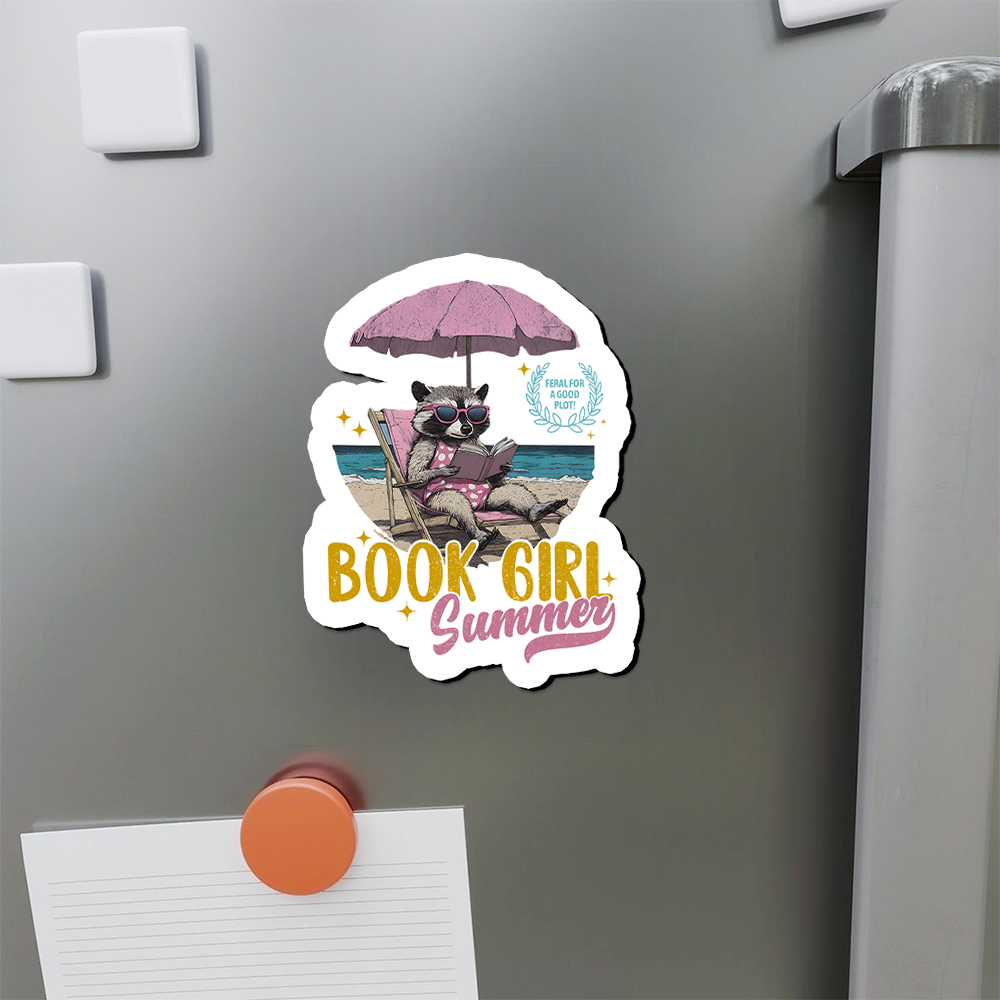 Pagewings Book Girl Summer Fridge Magnet