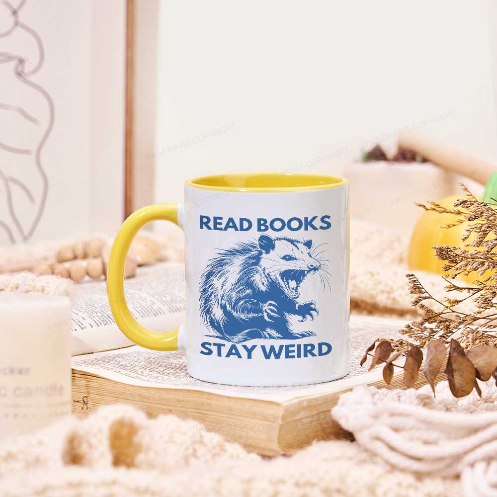 Pagewings Read Books Stay Weird Mug