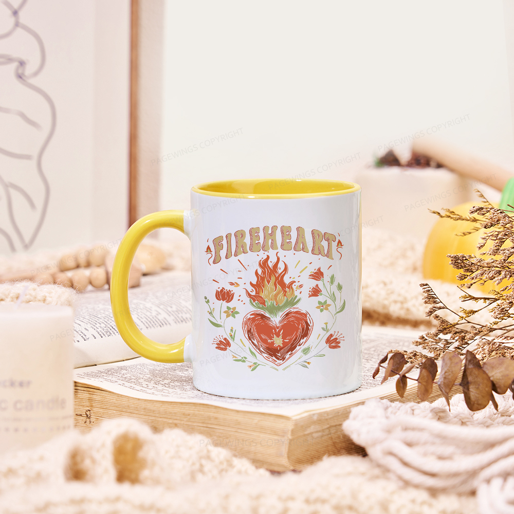 Pagewings Vintage Fire-heart Mug