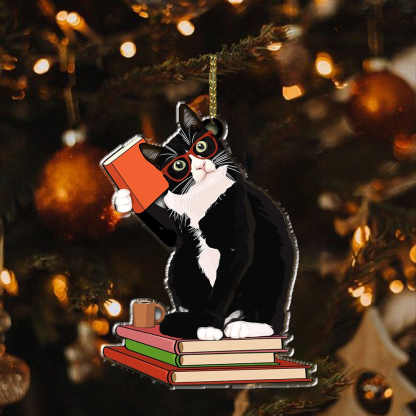 Pagewings Personalized Christmas Bookworm Girl Ornament