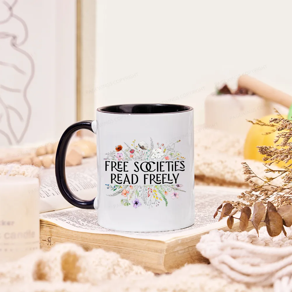 Pagewings Free Societies Read Freely Mug