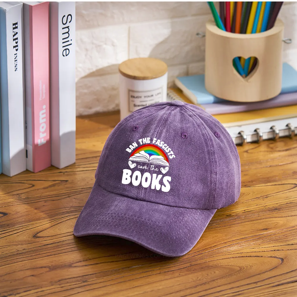 Pagewings Banned books Washed Cap