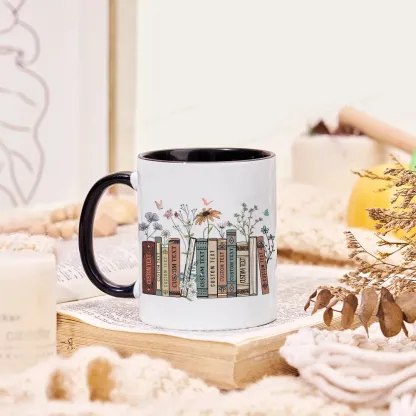 Pagewings Personalized Tittle Floral Books Mug