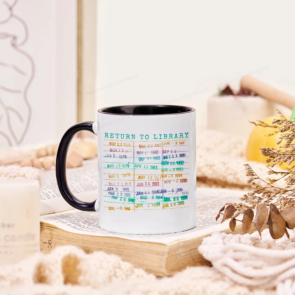 Pagewing Vintage Library Rainbow Mug