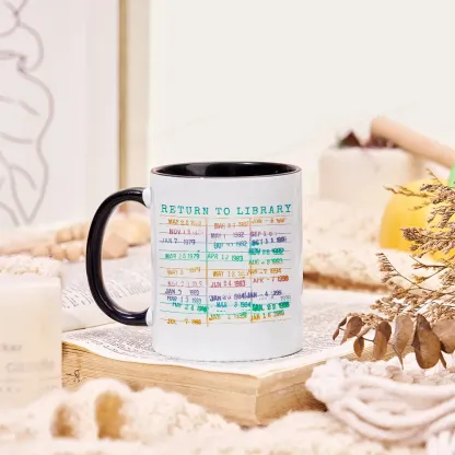 Pagewing Vintage Library Rainbow Mug