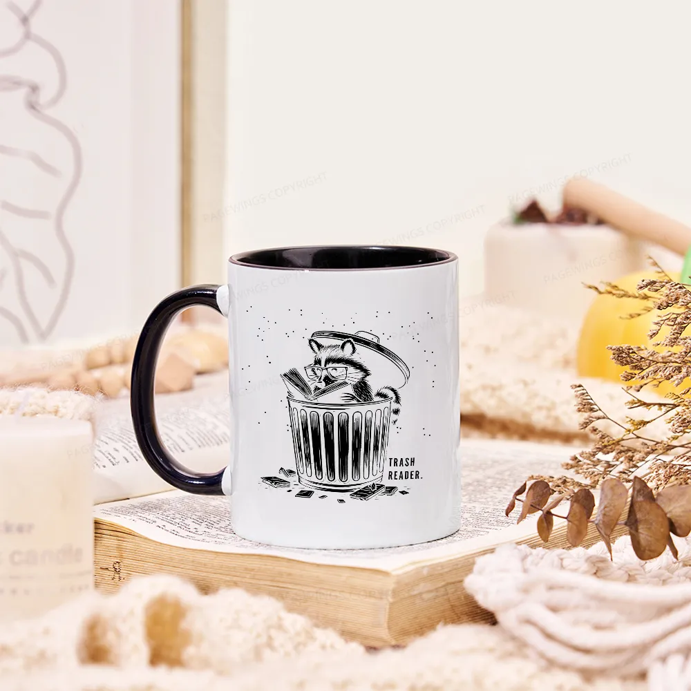 Pagewings Trash Reader Raccoon - Book Quote Mug