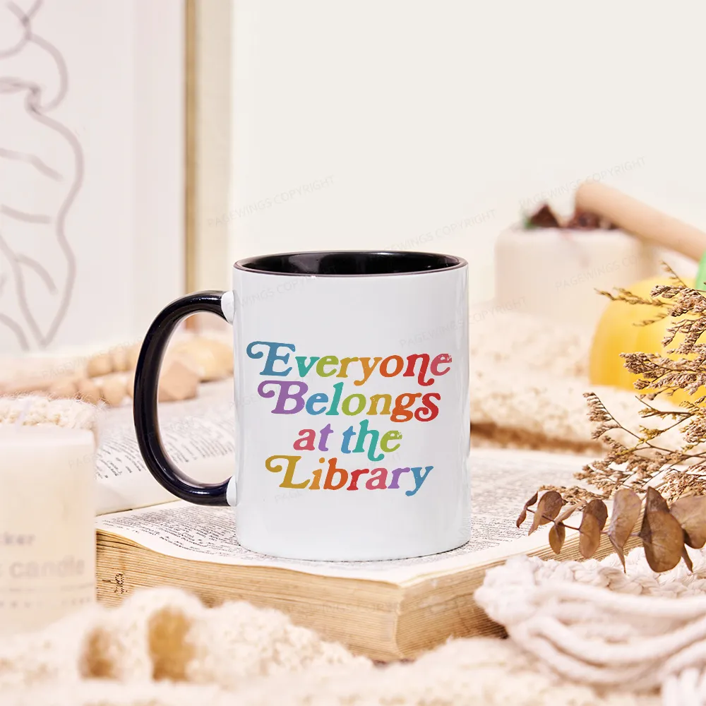 Pagewings Everyone belongs at the library Mug