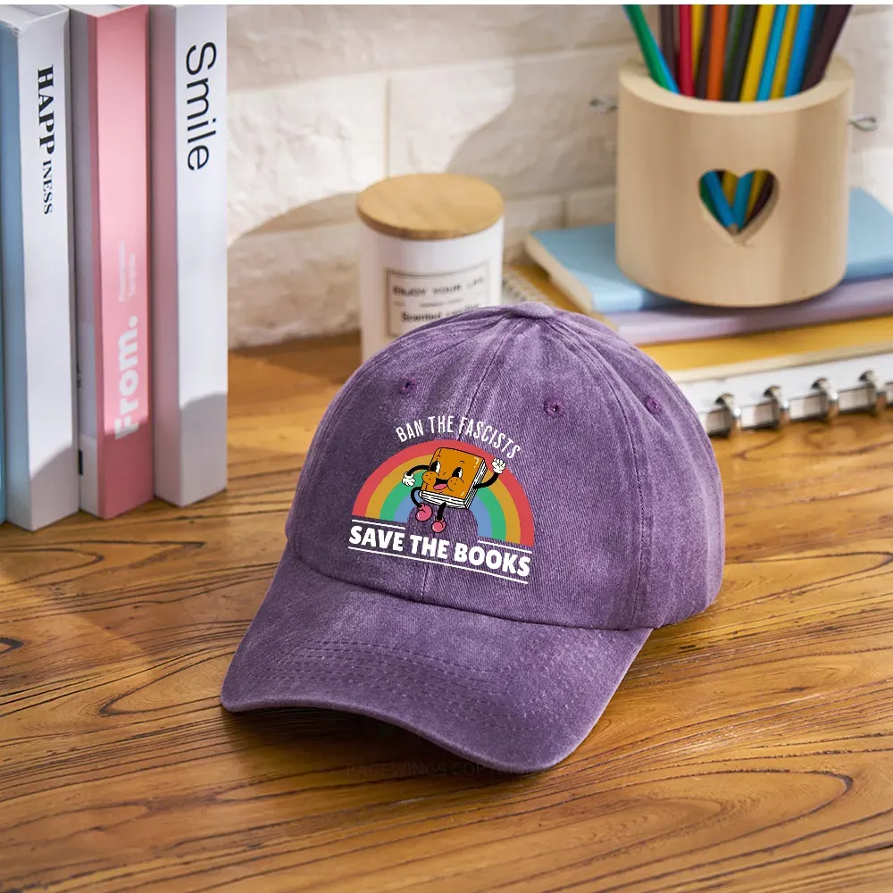 Pagewings Ban The Fascists Save The Books Washed Cap