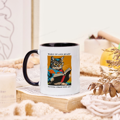 Pagewings Cat Reading Poster Mug