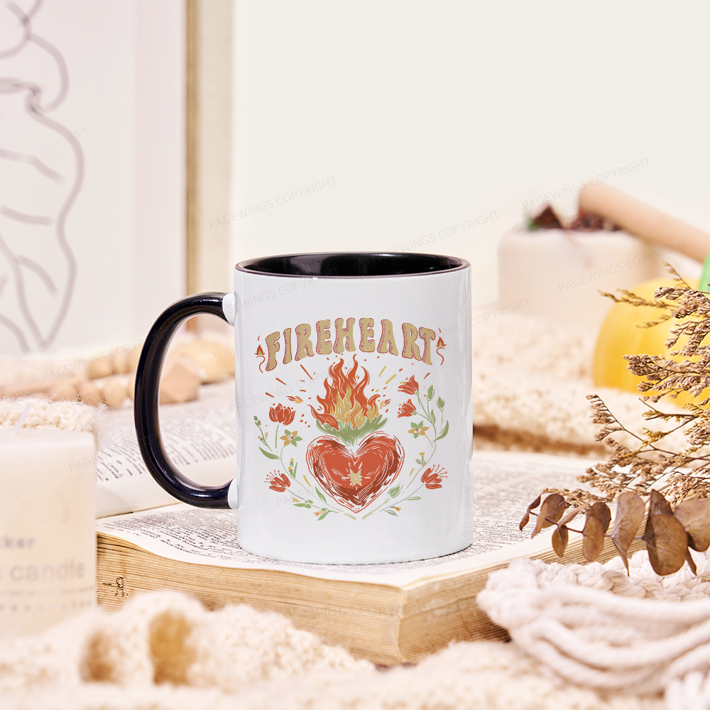 Pagewings Vintage Fire-heart Mug