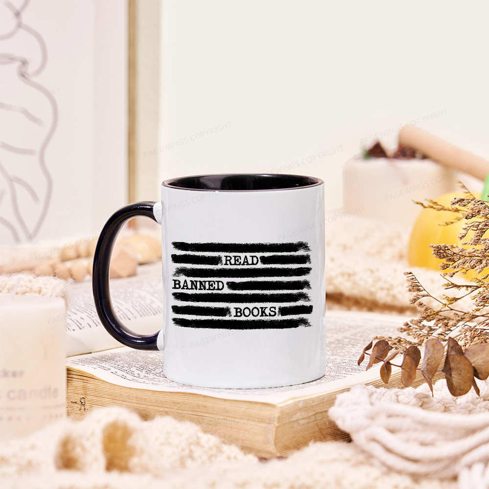 Pagewings Read Banned Books Bookworm Librarian Mug