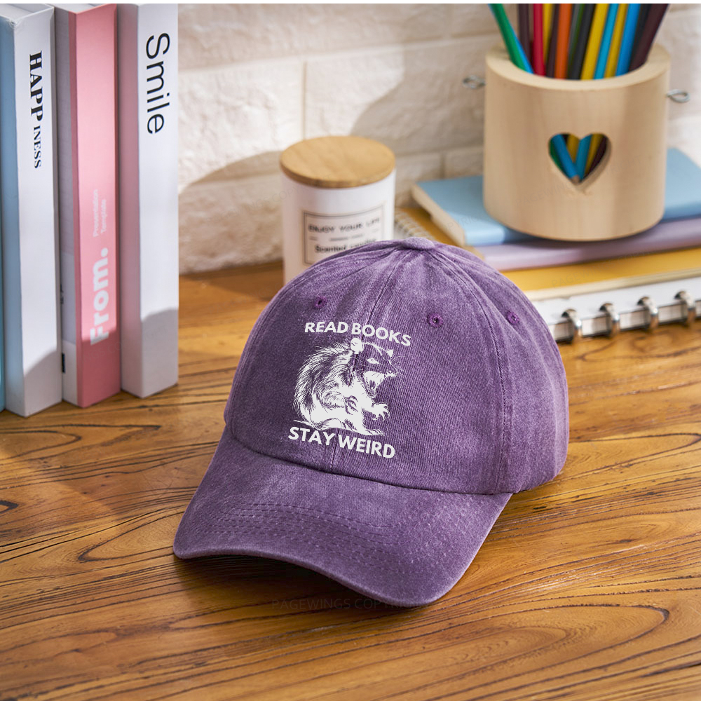 Pagewings Read Books Stay Weird Washed Cap