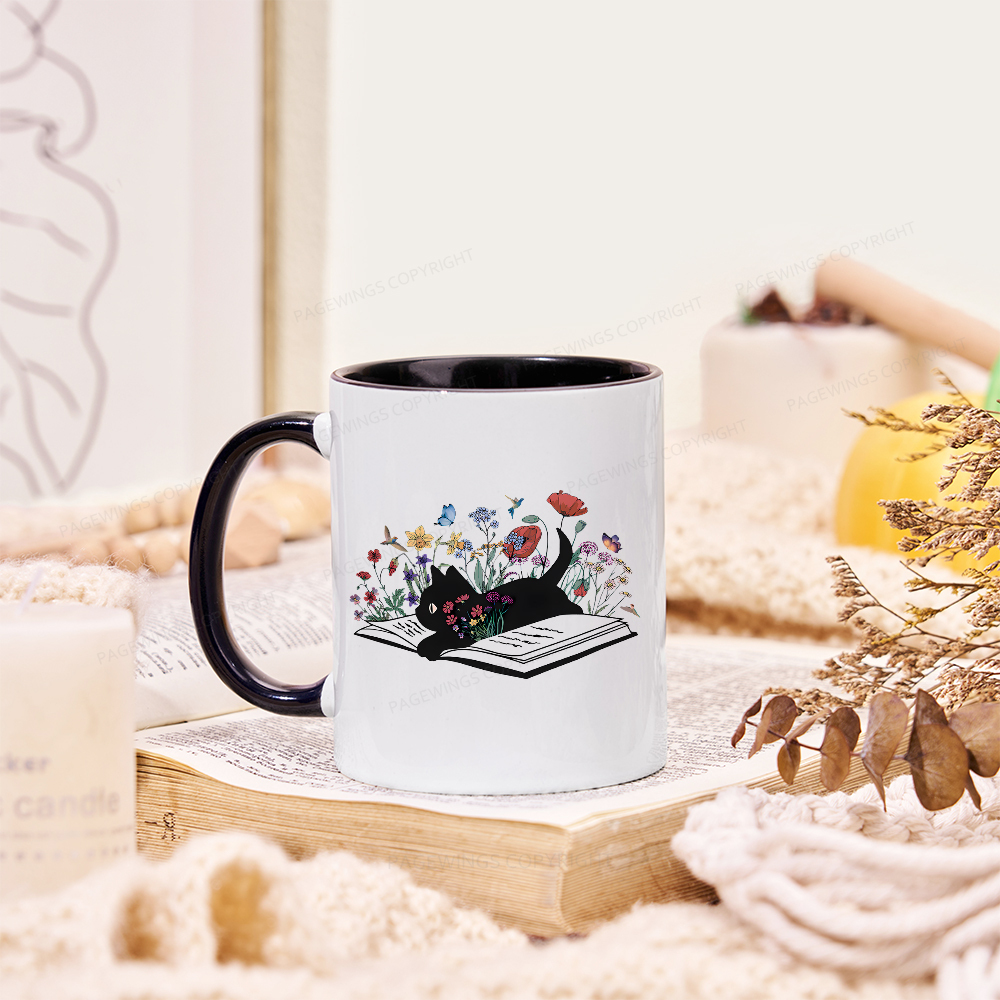 Pagewings Cute Book Cat Mug
