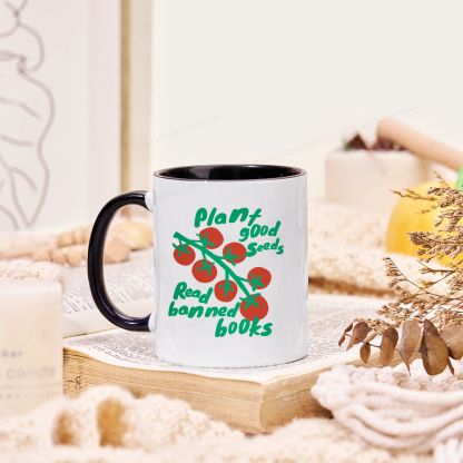 Pagewings Plant Good Seeds Read Banned Books Mug