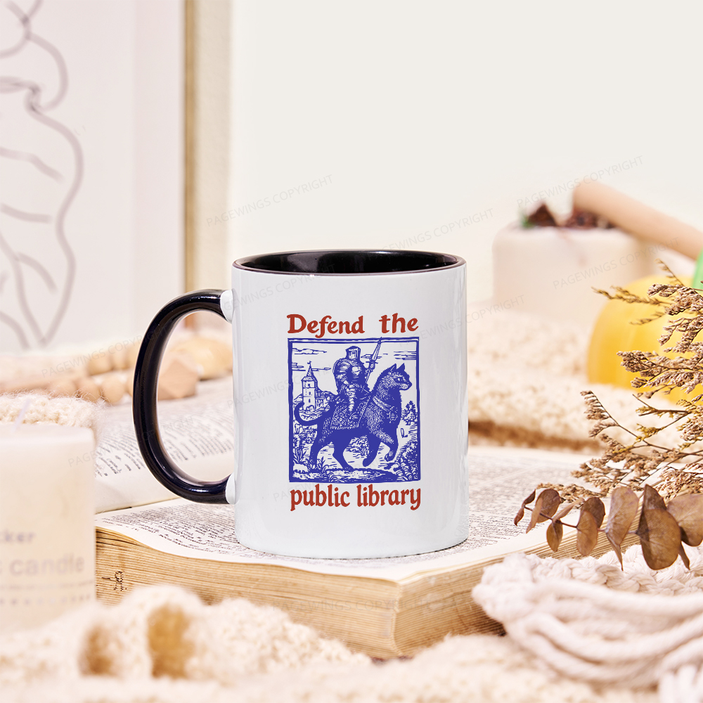 Pagewings Defend the Public Library Mug
