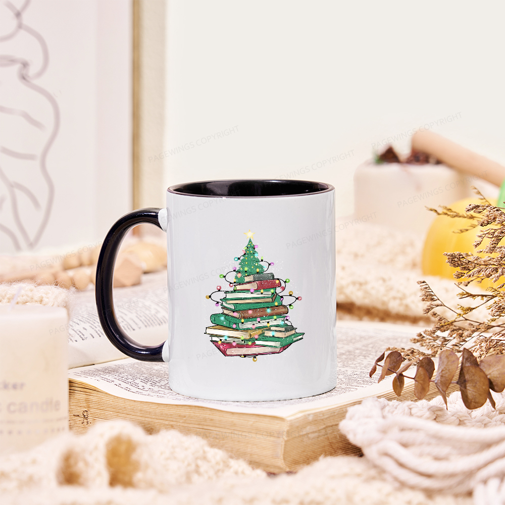 Pagewings Christmas Book Tree Mug