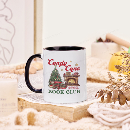 Pagewings Candy Cane Christmas Book Club Mug