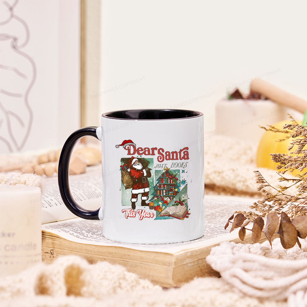 Pagewings Christmas Santa Reader Holiday Mug