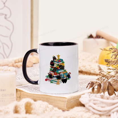Pagewings Cute Cats Books Christmas Tree Mug