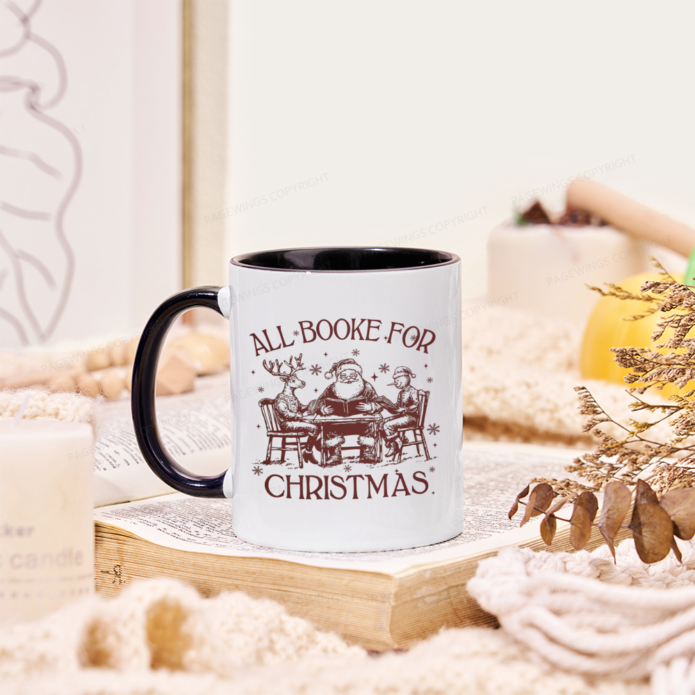 Pagewings Retro All Booked For Christmas Mug